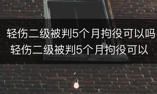 轻伤二级被判5个月拘役可以吗 轻伤二级被判5个月拘役可以吗多少天