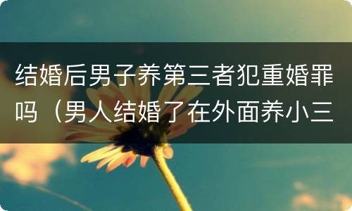 结婚后男子养第三者犯重婚罪吗（男人结婚了在外面养小三有小孩）