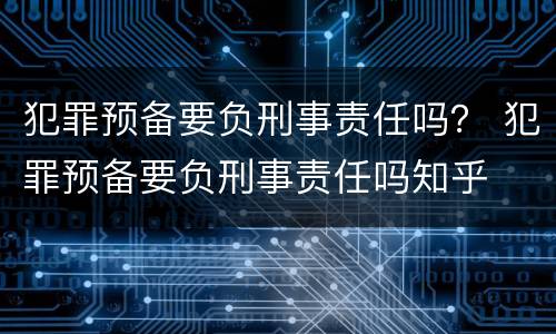 犯罪预备要负刑事责任吗？ 犯罪预备要负刑事责任吗知乎