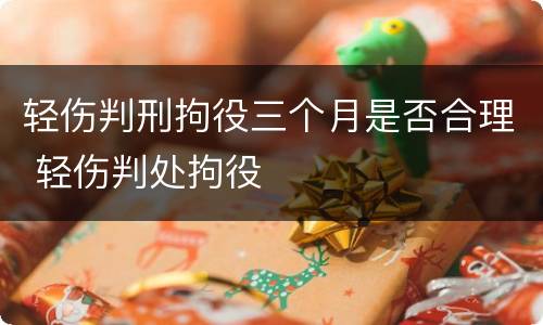 轻伤判刑拘役三个月是否合理 轻伤判处拘役