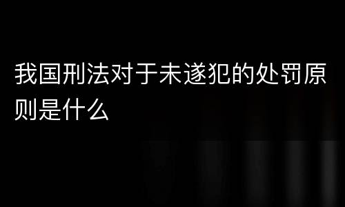 我国刑法对于未遂犯的处罚原则是什么
