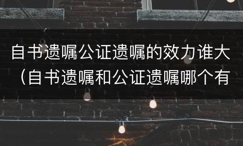 自书遗嘱公证遗嘱的效力谁大（自书遗嘱和公证遗嘱哪个有效）