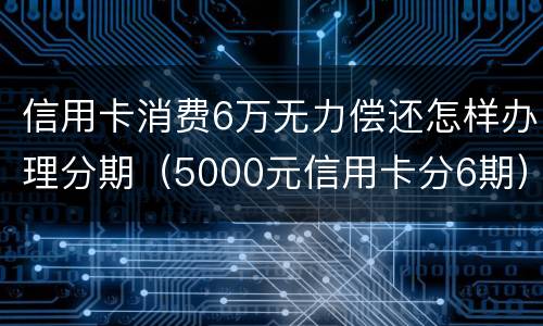 信用卡消费6万无力偿还怎样办理分期（5000元信用卡分6期）