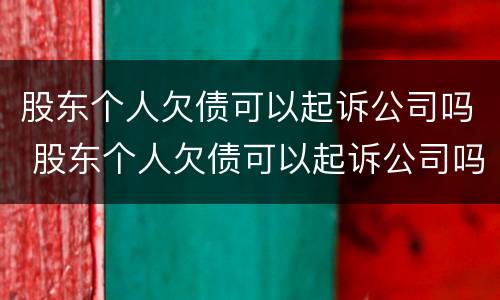 股东个人欠债可以起诉公司吗 股东个人欠债可以起诉公司吗怎么起诉
