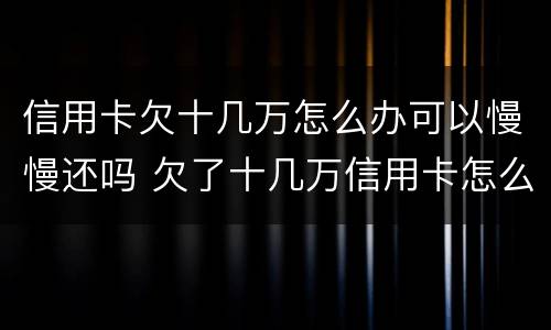 信用卡欠十几万怎么办可以慢慢还吗 欠了十几万信用卡怎么办