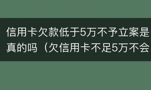 信用卡欠款低于5万不予立案是真的吗（欠信用卡不足5万不会刑事案件）