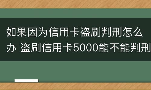 如果因为信用卡盗刷判刑怎么办 盗刷信用卡5000能不能判刑