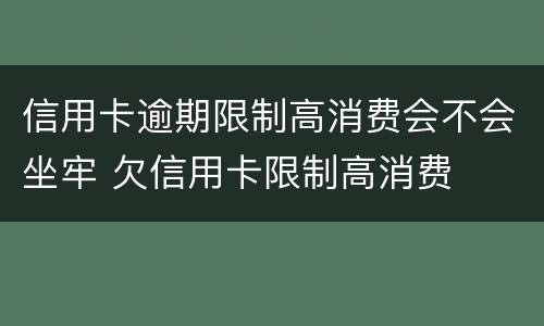 信用卡逾期限制高消费会不会坐牢 欠信用卡限制高消费