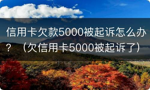 信用卡欠款5000被起诉怎么办？（欠信用卡5000被起诉了）