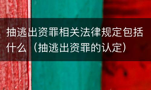 抽逃出资罪相关法律规定包括什么（抽逃出资罪的认定）
