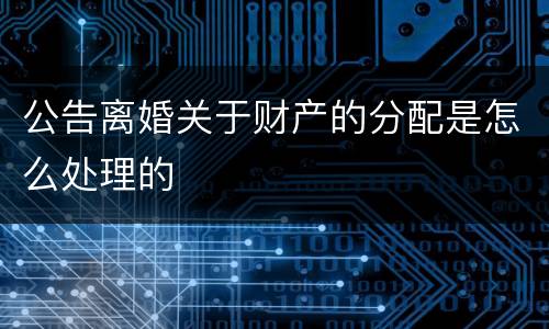 公告离婚关于财产的分配是怎么处理的