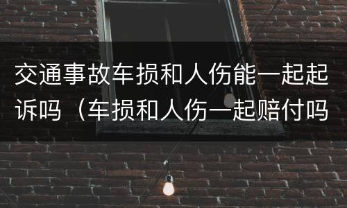 交通事故车损和人伤能一起起诉吗（车损和人伤一起赔付吗）