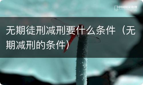 无期徒刑减刑要什么条件（无期减刑的条件）