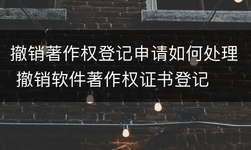 撤销著作权登记申请如何处理 撤销软件著作权证书登记