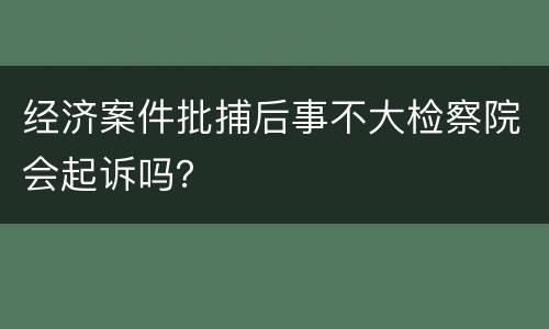 经济案件批捕后事不大检察院会起诉吗? 经济案件批捕后事不大检察院会起诉吗?