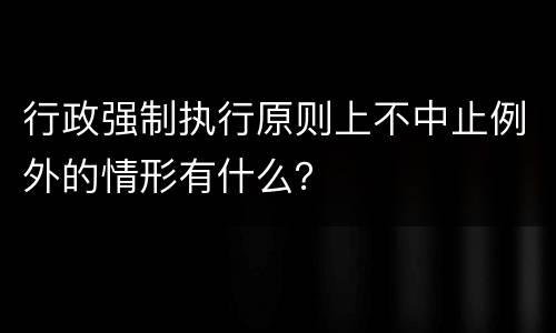 行政强制执行原则上不中止例外的情形有什么？
