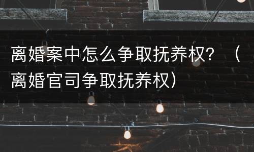 离婚案中怎么争取抚养权？（离婚官司争取抚养权）