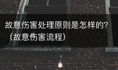 故意伤害处理原则是怎样的？（故意伤害流程）