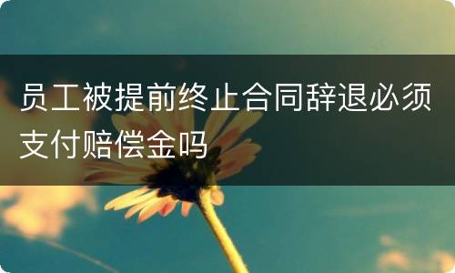 员工被提前终止合同辞退必须支付赔偿金吗