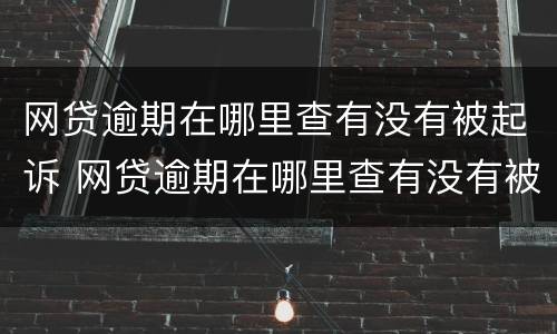 网贷逾期在哪里查有没有被起诉 网贷逾期在哪里查有没有被起诉成功