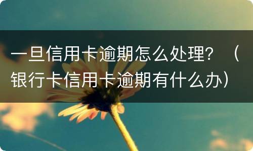 一旦信用卡逾期怎么处理？（银行卡信用卡逾期有什么办）