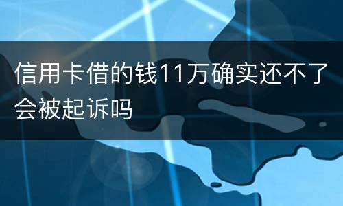 信用卡借的钱11万确实还不了会被起诉吗