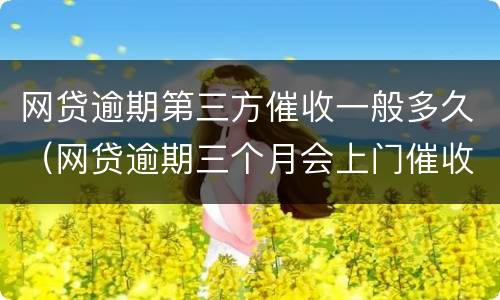 网贷逾期第三方催收一般多久（网贷逾期三个月会上门催收么）