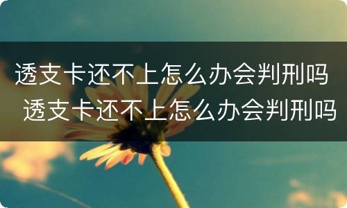 透支卡还不上怎么办会判刑吗 透支卡还不上怎么办会判刑吗