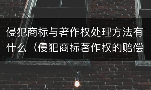 侵犯商标与著作权处理方法有什么（侵犯商标著作权的赔偿额计算）