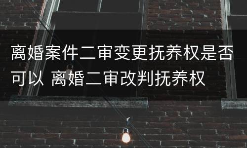 离婚案件二审变更抚养权是否可以 离婚二审改判抚养权