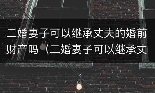 二婚妻子可以继承丈夫的婚前财产吗（二婚妻子可以继承丈夫的婚前财产吗）