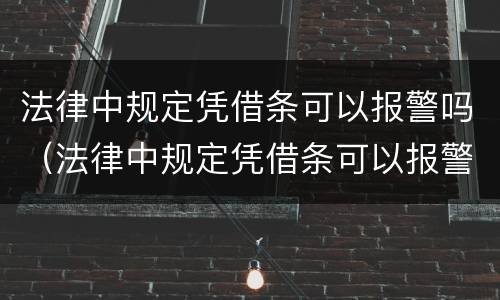 法律中规定凭借条可以报警吗（法律中规定凭借条可以报警吗为什么）