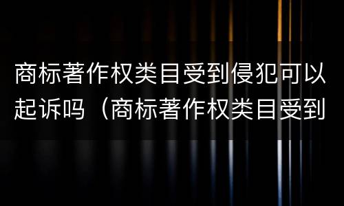 商标著作权类目受到侵犯可以起诉吗(商标著作权类目受到侵犯可以起诉吗) 商标著作权类目受到侵犯可以起诉吗(商标著作权类目受到侵犯可以起诉吗)