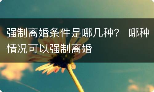 强制离婚条件是哪几种？ 哪种情况可以强制离婚