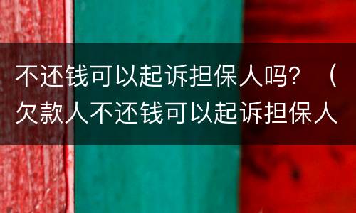 不还钱可以起诉担保人吗？（欠款人不还钱可以起诉担保人吗）