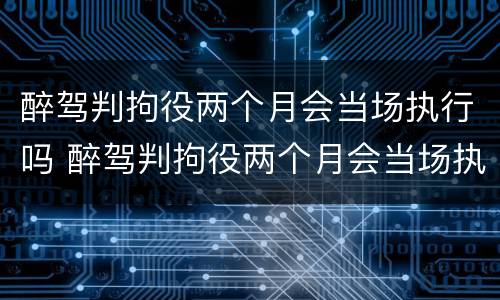 醉驾判拘役两个月会当场执行吗 醉驾判拘役两个月会当场执行吗