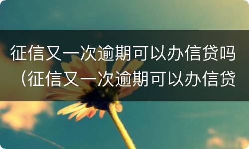 征信又一次逾期可以办信贷吗（征信又一次逾期可以办信贷吗）
