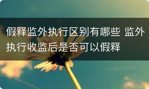 假释监外执行区别有哪些 监外执行收监后是否可以假释