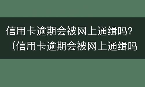 信用卡逾期会被网上通缉吗？（信用卡逾期会被网上通缉吗怎么办）