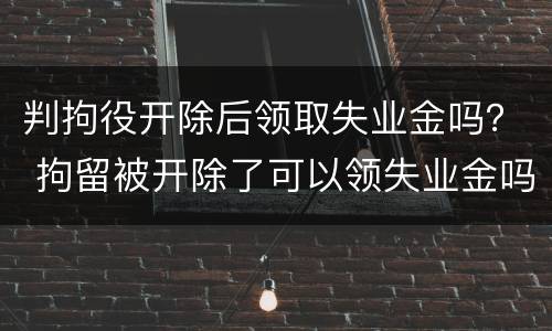 判拘役开除后领取失业金吗？ 拘留被开除了可以领失业金吗