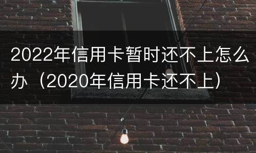 2022年信用卡暂时还不上怎么办（2020年信用卡还不上）