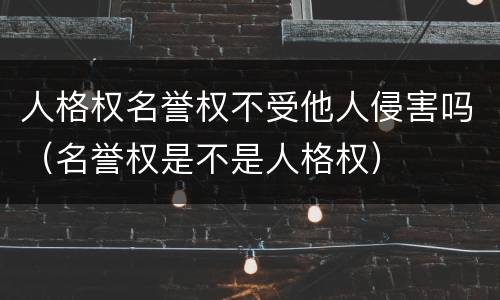 人格权名誉权不受他人侵害吗（名誉权是不是人格权）