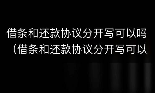 借条和还款协议分开写可以吗（借条和还款协议分开写可以吗怎么写）