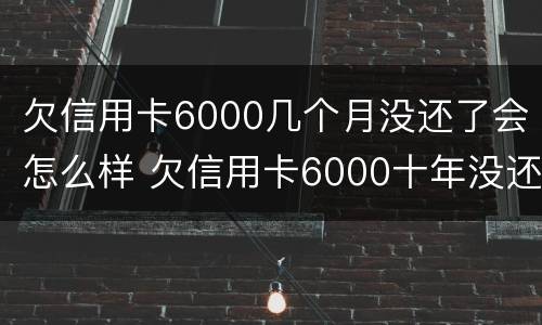 欠信用卡6000几个月没还了会怎么样 欠信用卡6000十年没还,需要还多少