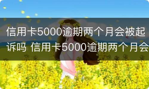信用卡5000逾期两个月会被起诉吗 信用卡5000逾期两个月会被起诉吗知乎
