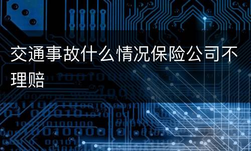 交通事故什么情况保险公司不理赔