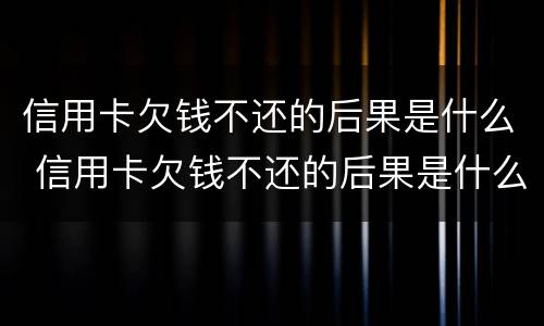 信用卡欠钱不还的后果是什么 信用卡欠钱不还的后果是什么呢