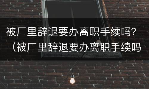 被厂里辞退要办离职手续吗？（被厂里辞退要办离职手续吗）