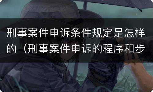 刑事案件申诉条件规定是怎样的（刑事案件申诉的程序和步骤）