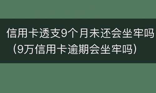 信用卡透支9个月未还会坐牢吗（9万信用卡逾期会坐牢吗）